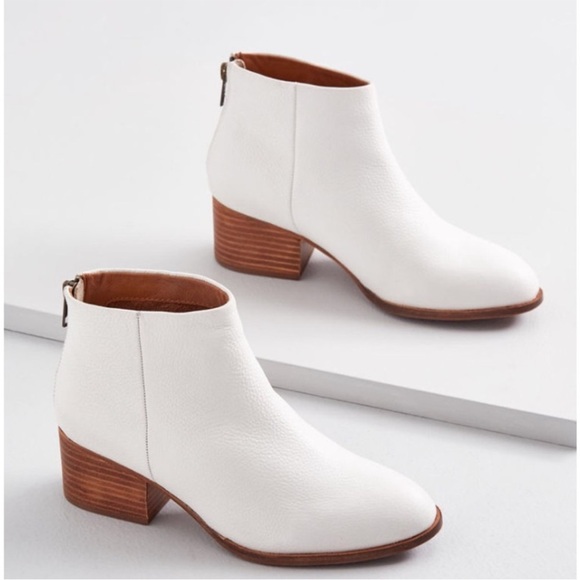 Seychelles White Floodplain Pebbled Leather Booties Size 8 - Picture 5 of 10